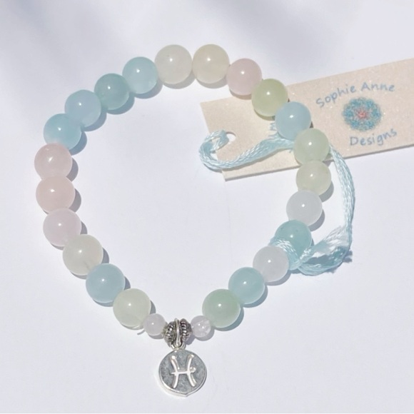 Pisces ♓️ Morganite Zodiac Bracelet - Picture 4 of 8